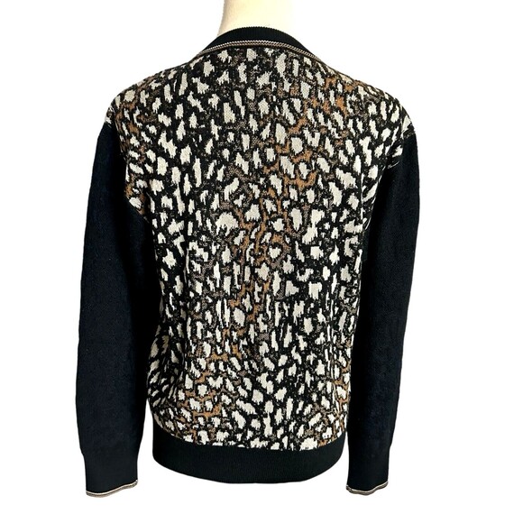 Vintage R Martegani Womens Wool Blend Animal Print Brown Black Sweater Italy M ? - Picture 8 of 11